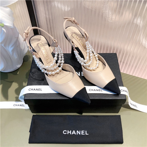 Best Replica chanel high heel pointed pearl sandals - Colareps