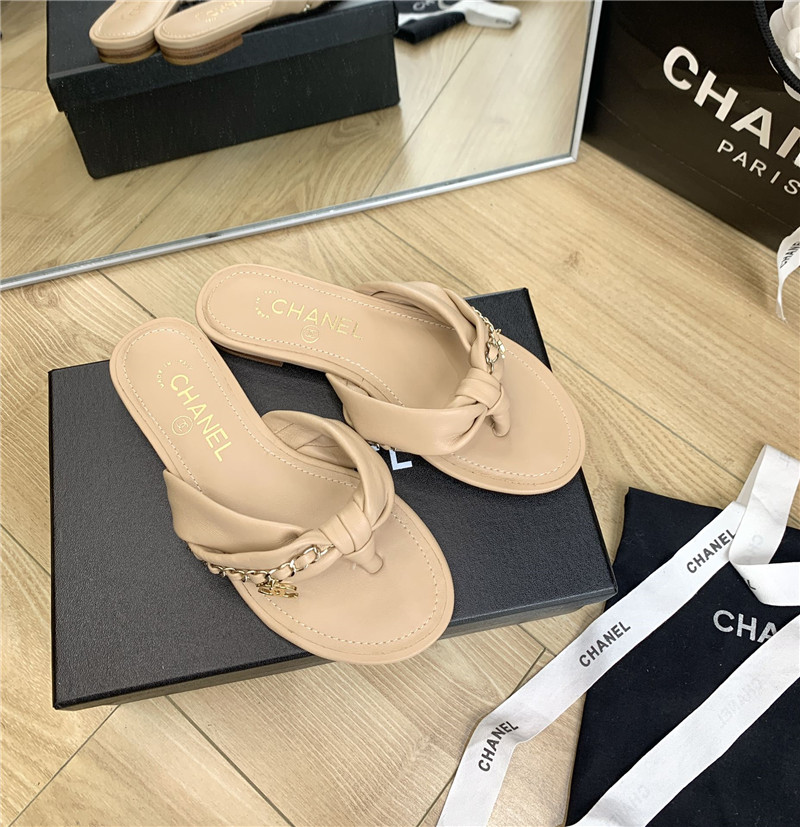 Best Replica chanel flat chain slippers - Colareps