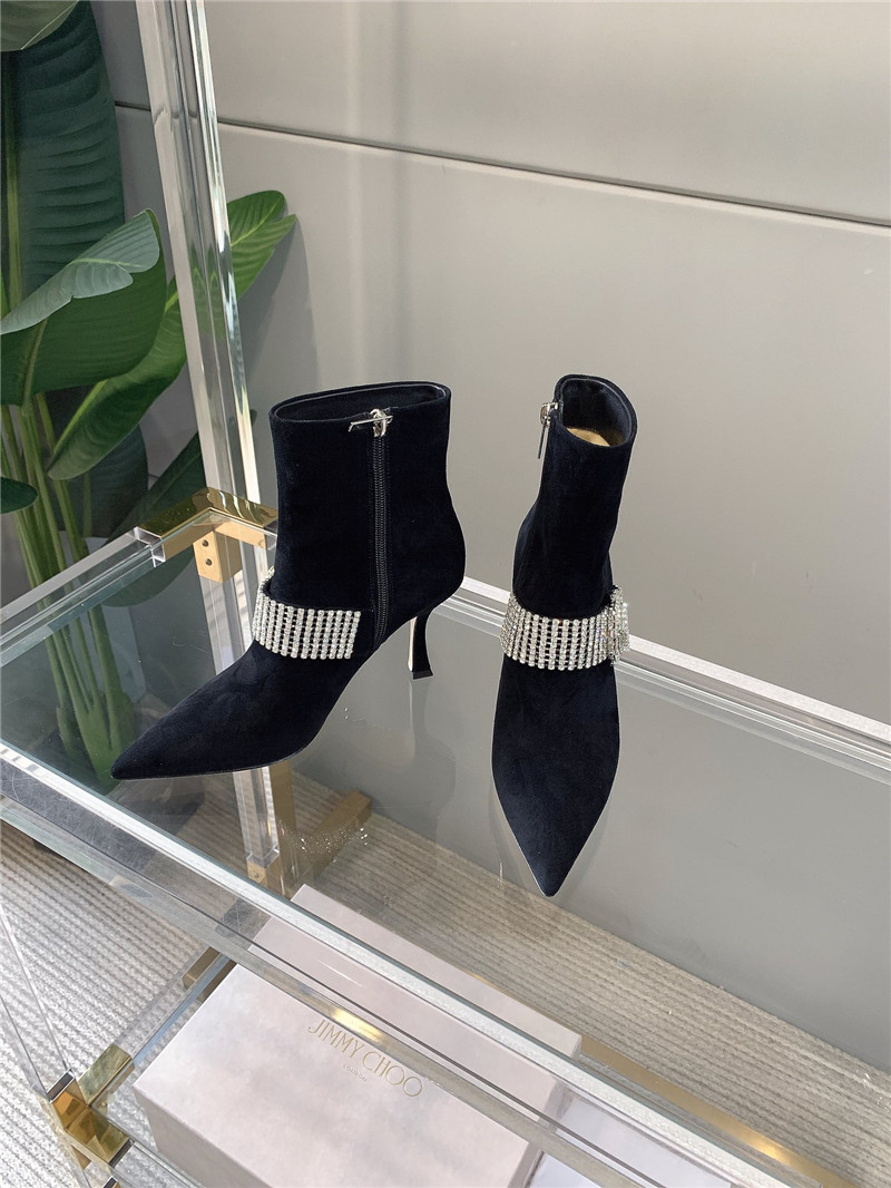 Best Replica Jimmy Choo Pearl Heels Dupe rhinestone high-heeled boots - Colareps