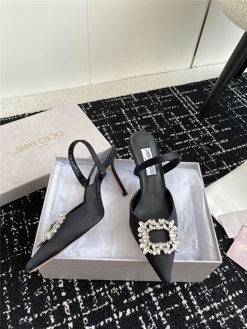 Best Replica Jimmy Choo Square Buckle Drill Point Half Drag - Colareps