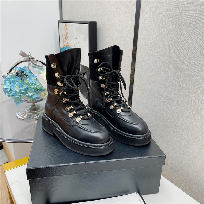 Best Replica chanel platform lace-up Martin boots - Colareps