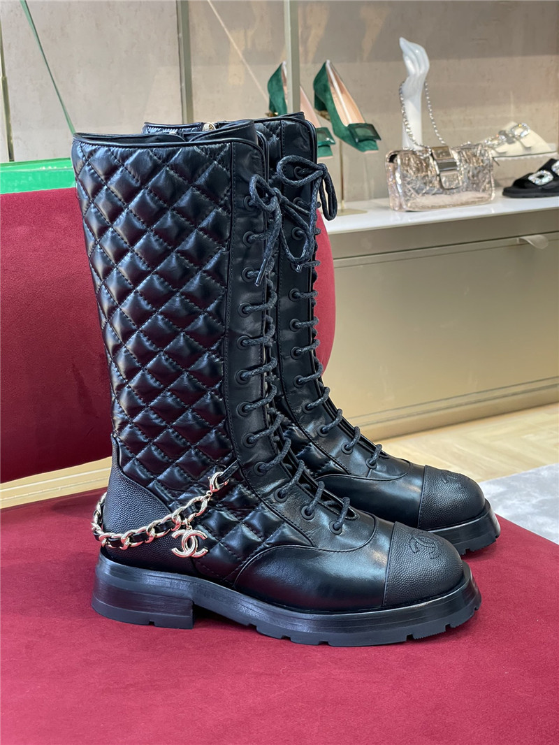 Best Replica chanel lace up long boots - Colareps