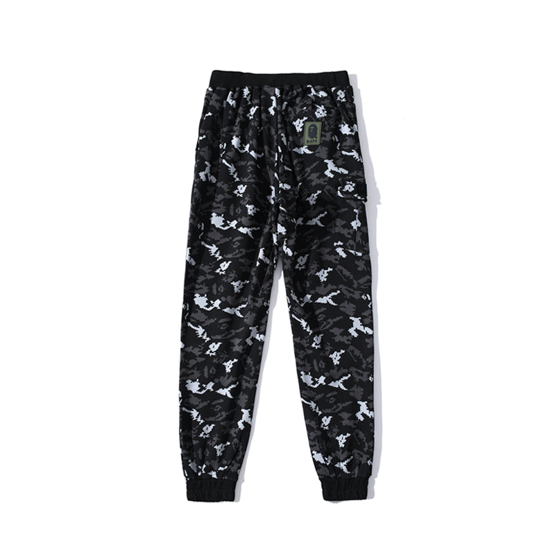Best Replica BAPE Camo Track Pants Sweatpants Black Grey HDCP8773 - Colareps
