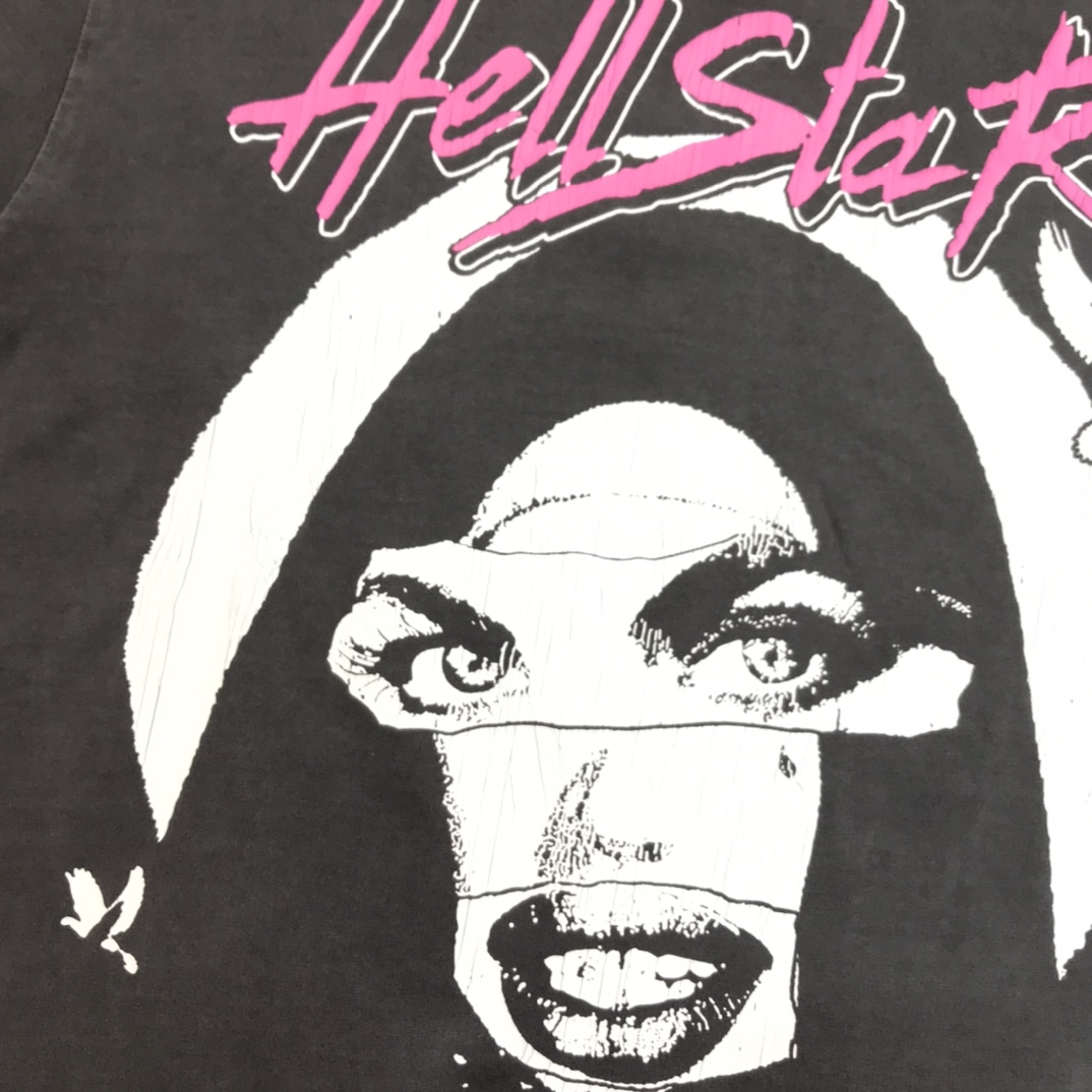 Best Replica 1:1 quality version Black &white big eye men and women cracked pulp printed tee - Colareps