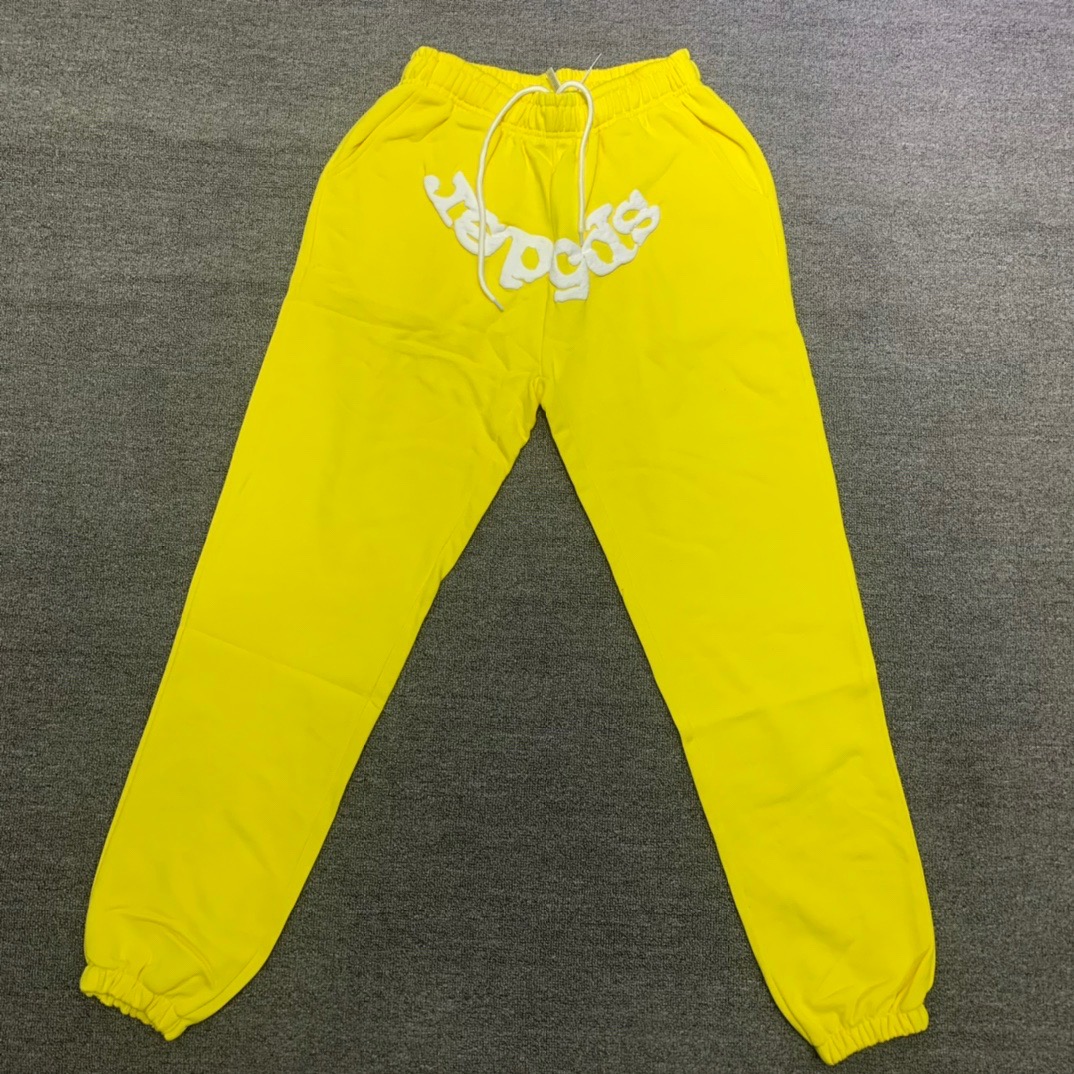 Best Replica Young Thug Sp5der Yellow pants with white letters - Colareps