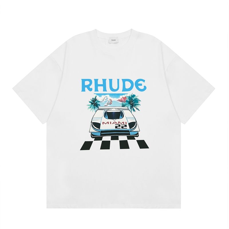 Best Replica Rhude Replica American Racing Letter Print Short Sleeve tee - Colareps