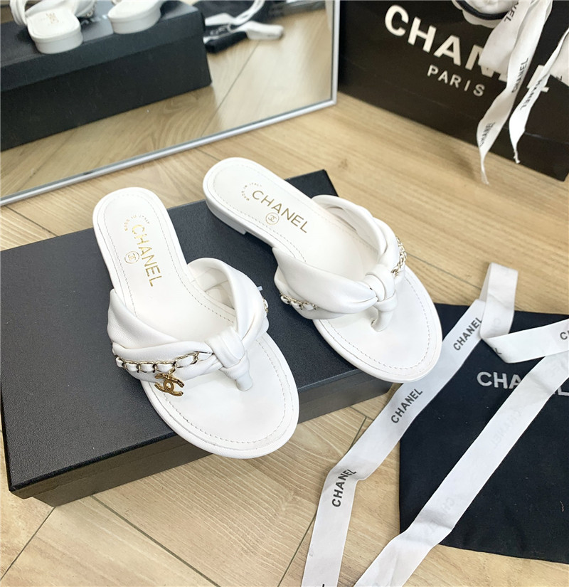 Best Replica chanel flat chain slippers - Colareps