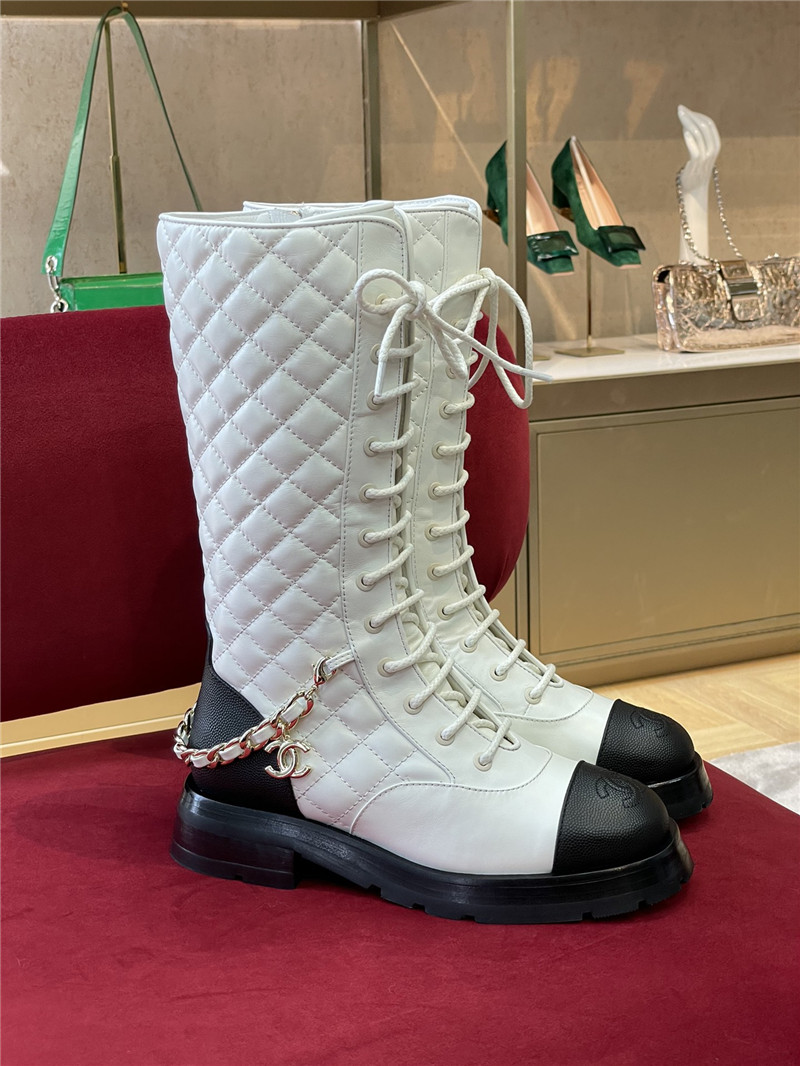 Best Replica chanel lace up long boots - Colareps