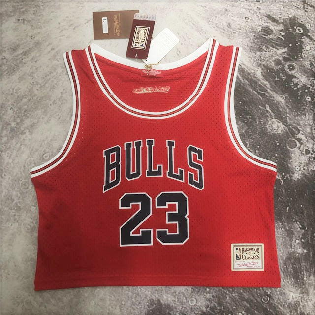 Best Replica MICHAEL JORDAN CHICAGO BULLS WOMEN'S CROP TOP THROWBACK JERSEY - Colareps