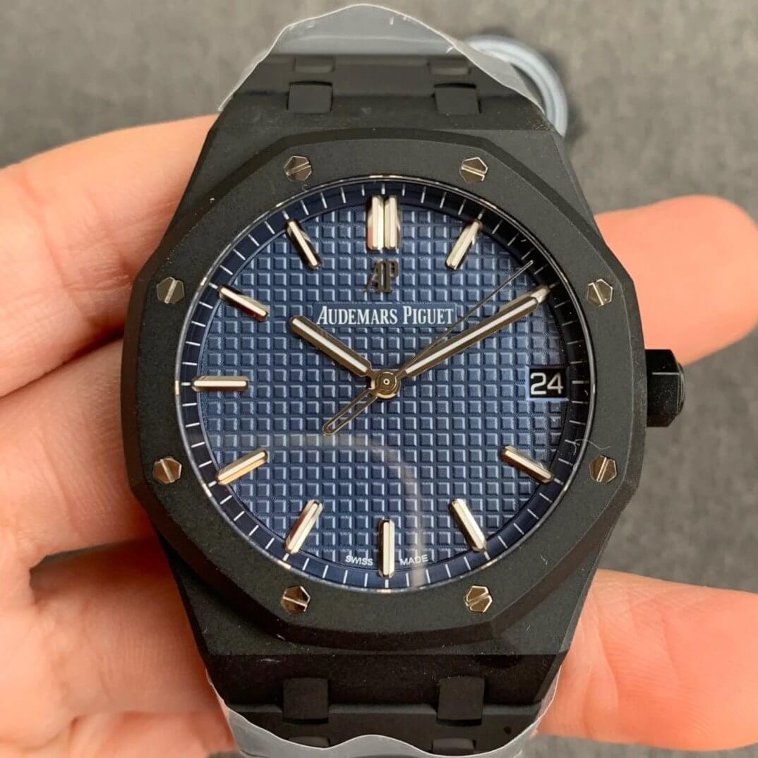 Best Replica Replica Audemars Piguet Royal Oak 15500 DLC Version 1:1 Best Edition ZF Factory Blue Dial - Colareps