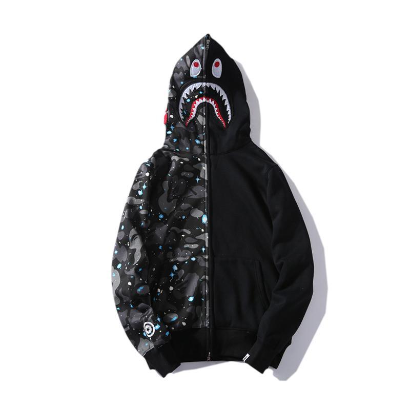 Best Replica Bape Shark Camo Full Zip Hoodie - Colareps