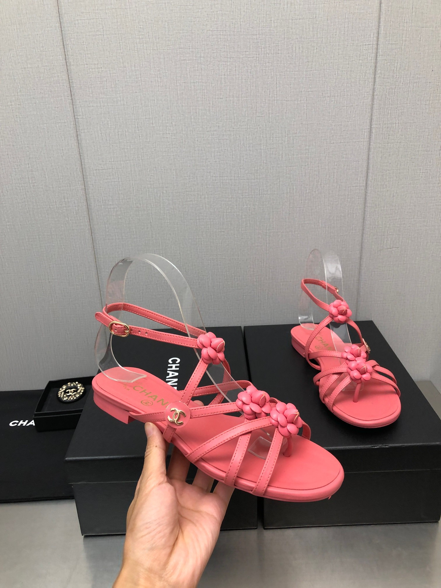 Best Replica chanel classic chain accessories flower sandals - Colareps