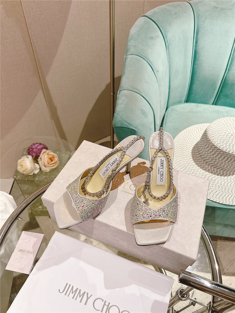 Best Replica Jimmy Choo Pearl Heels Dupe Rhinestone Chain Heels - Colareps