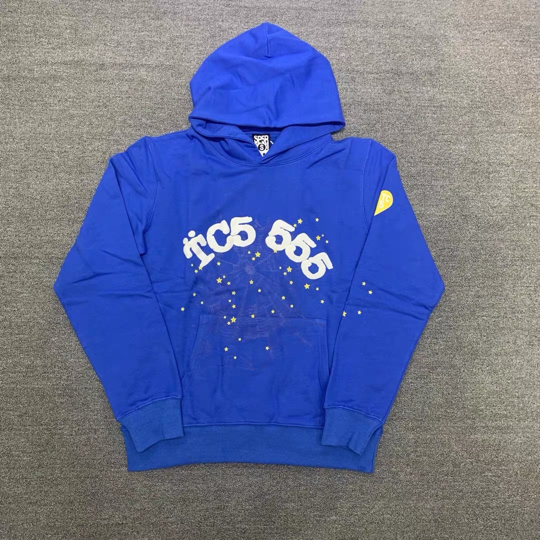 Best Replica Young Thug Sp5der-White number blue hoodie - Colareps
