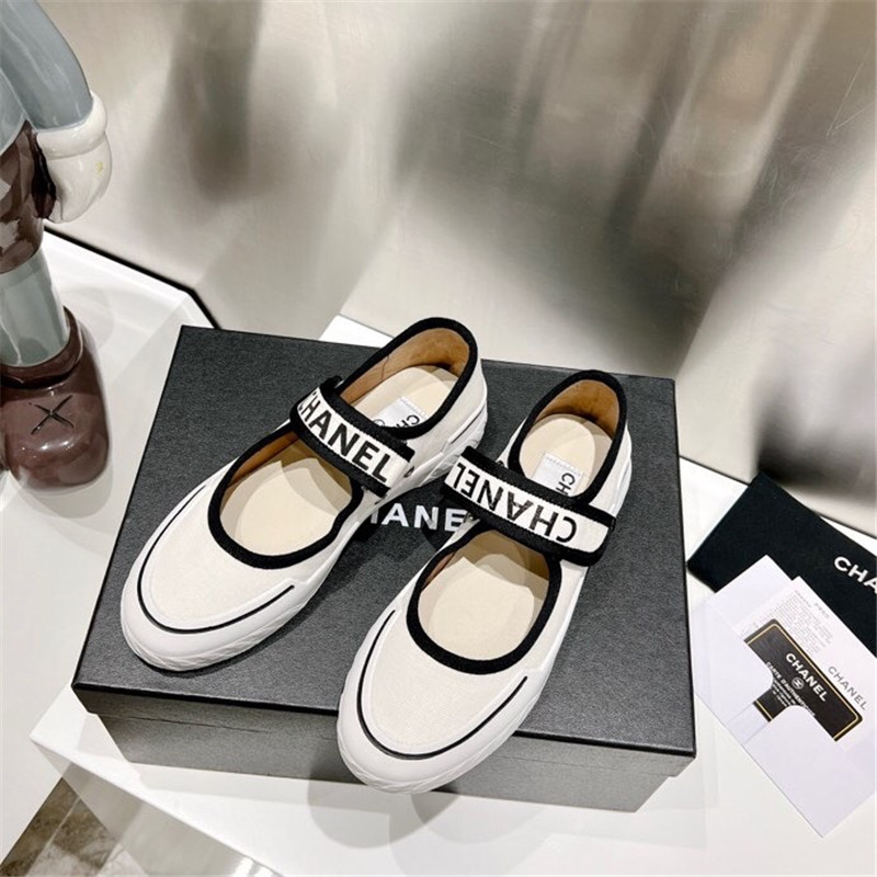 Best Replica Chanel second-hand Velcro platform canvas shoes - Colareps