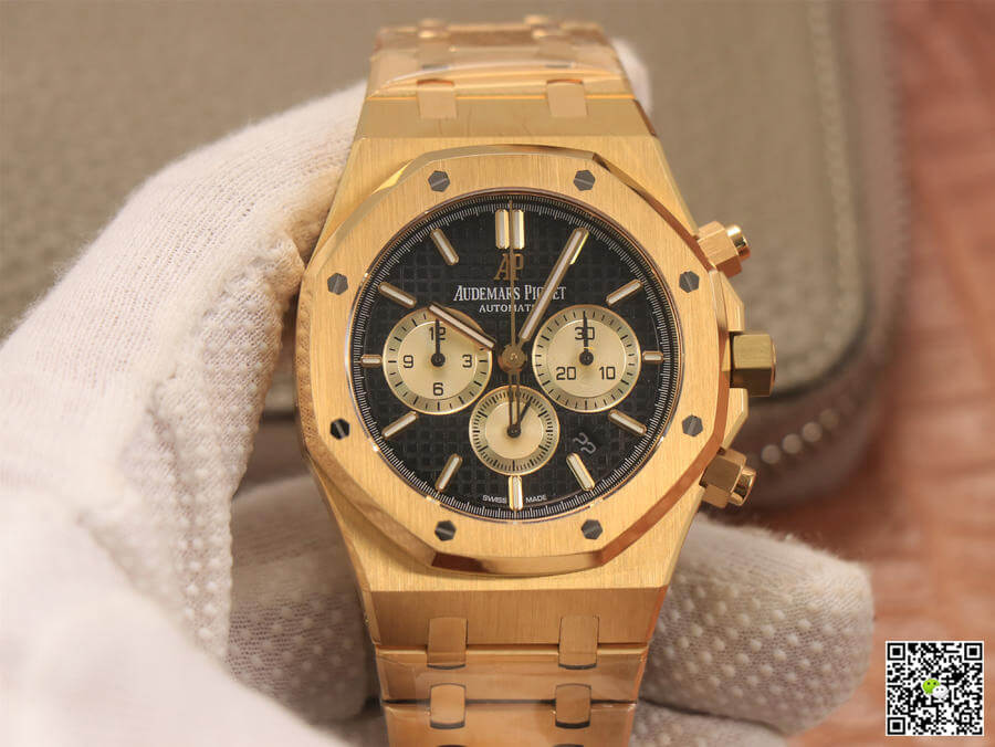 Best Replica Replica Audemars Piguet Royal Oak Chronograph 26331 1:1 Best Edition OM Factory V2 Yellow Gold - Colareps