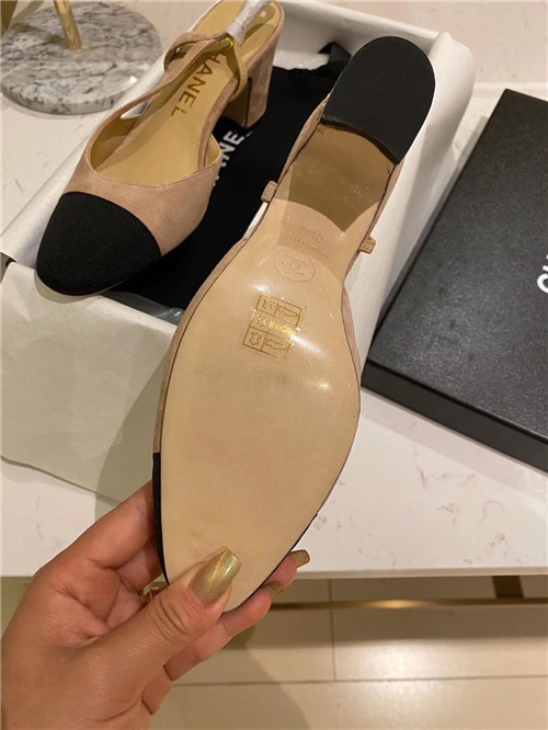 Best Replica Chanel Slingback Dupe heels sandals - Colareps