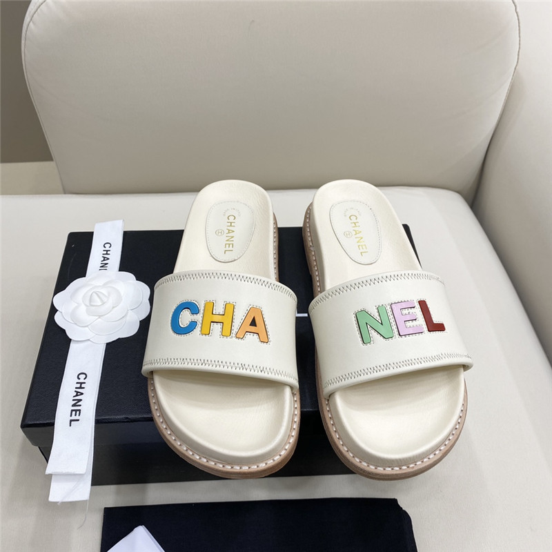 Best Replica chanel alphabet slippers womens - Colareps