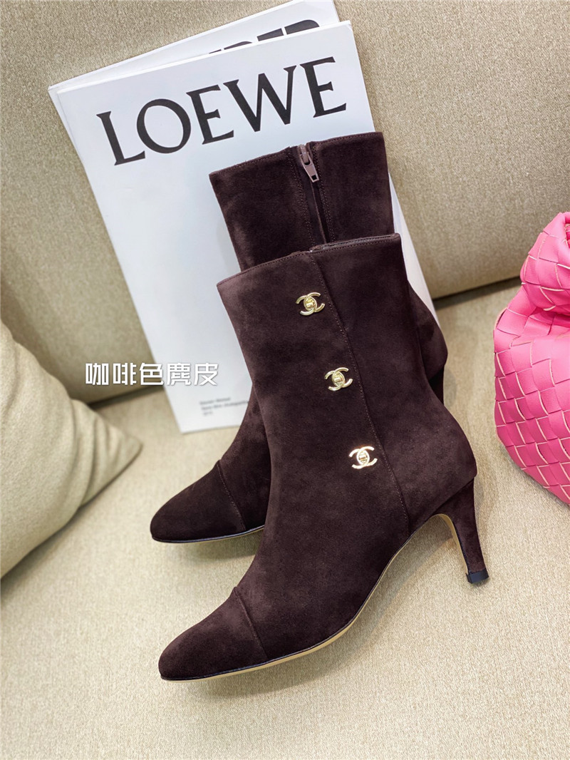 Best Replica chanel high-heeled pointed boots - Colareps