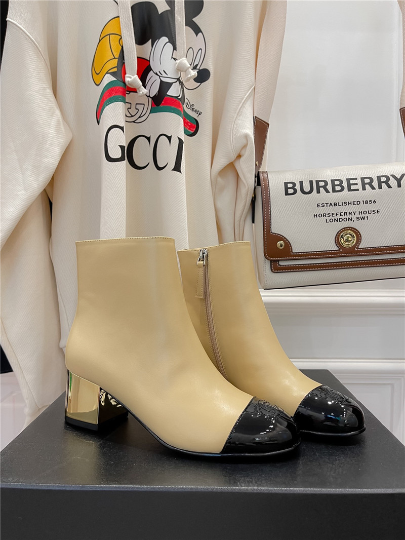 Best Replica chanel metal heel top ankle boots - Colareps