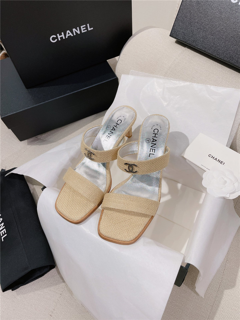 Best Replica Chanel double C word with high-heeled sandals and slippers - Colareps
