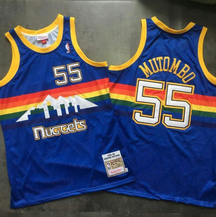 Best Replica DIKEMBE MUTOMBO DENVER NUGGETS THROWBACK JERSEY - Colareps