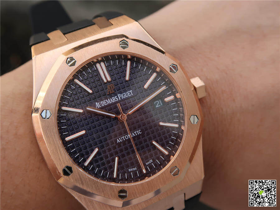 Best Replica Replica Audemars Piguet Royal Oak 15400 1:1 Best Edition Rose Gold Blue Dial - Colareps