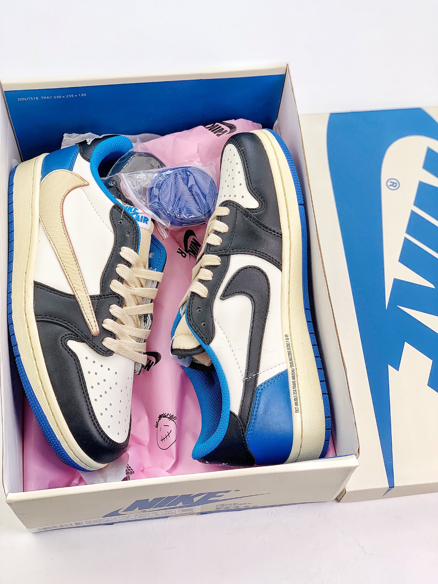 Best Replica Jordan 1 Low fragment design x Travis Scott extended size - Colareps