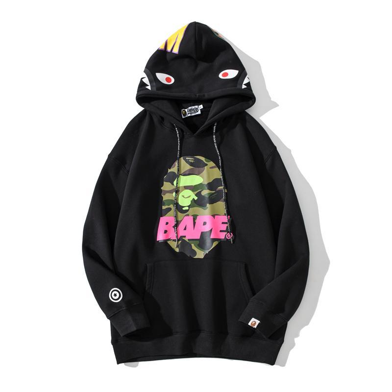 Best Replica Bape Camo Shark Hoodie Black - Colareps