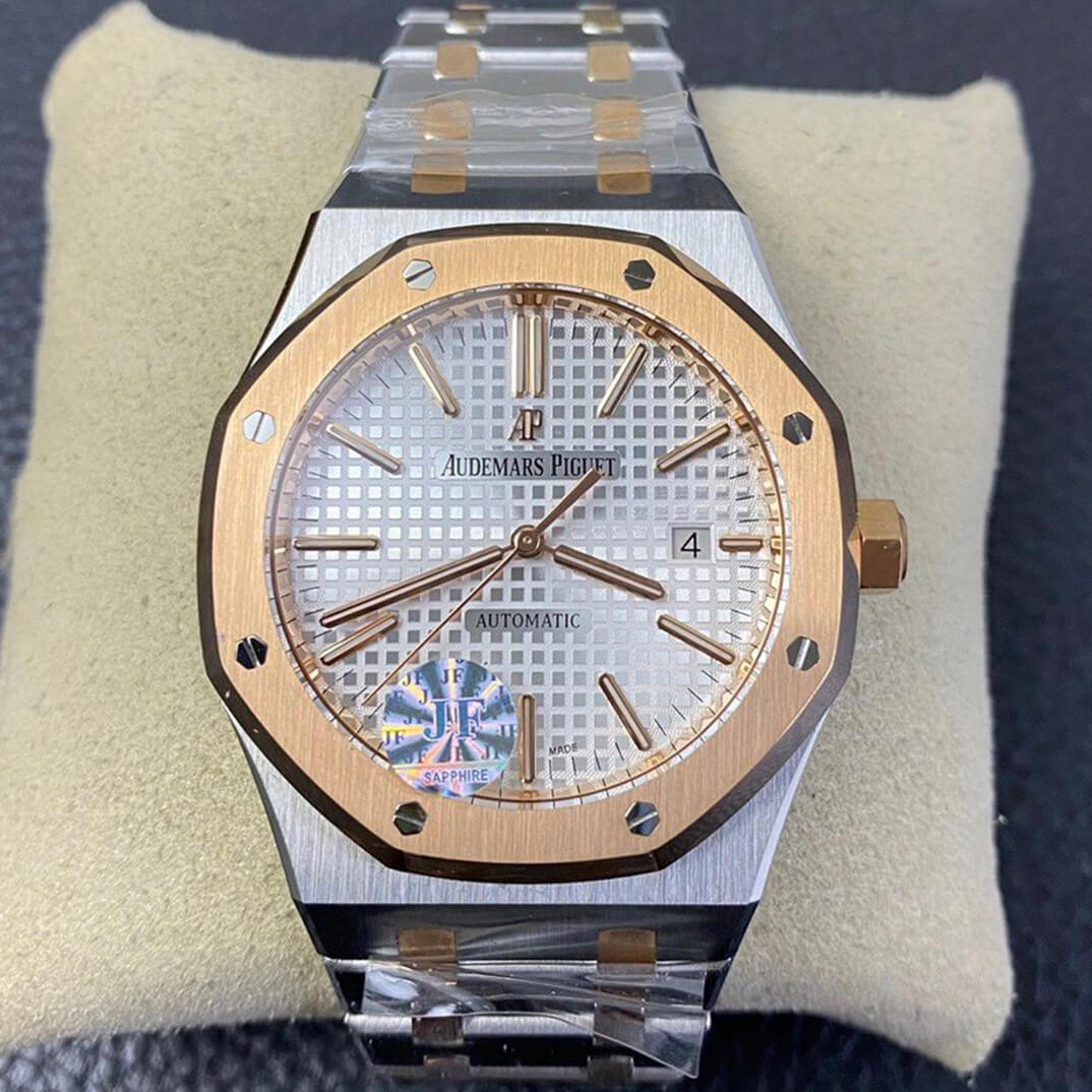 Best Replica Replica Audemars Piguet Royal Oak 15400SR.OO.1220SR.01 JF Factory 1:1 Best Edition Swiss ETA3120 Rosegold - Colareps