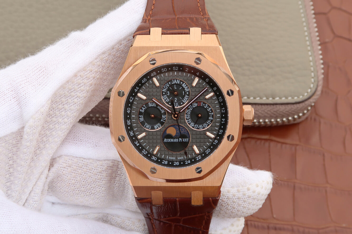 Best Replica Replica Audemars Piguet Royal Oak Perpetual Calendar 26574 1:1 Best Edition JF Factory Rose Gold - Colareps