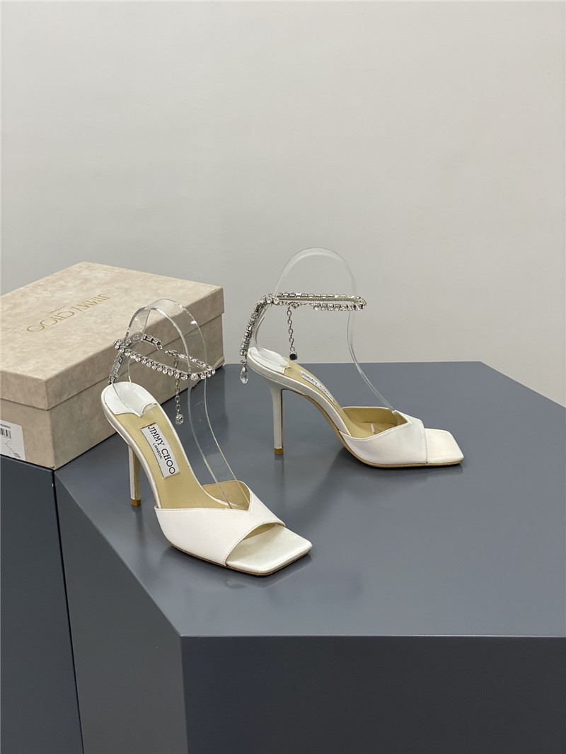 Best Replica Jimmy Choo Crystal Square Toe Fish Toe Sandals - Colareps