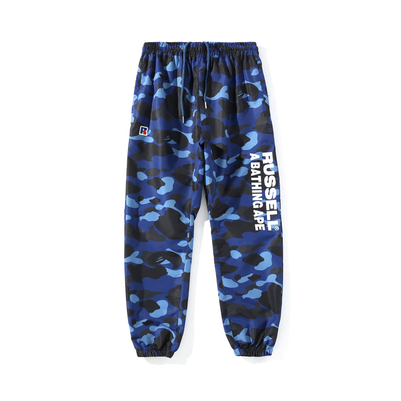 Best Replica BAPE x RUSSELL ATHLETIC Track Pants Sweatpants Blue Red HDCP8792 - Colareps