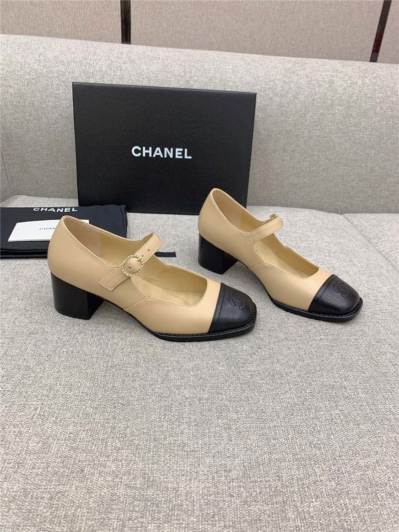 Best Replica Chanel new thick heel square toe shoes - Colareps