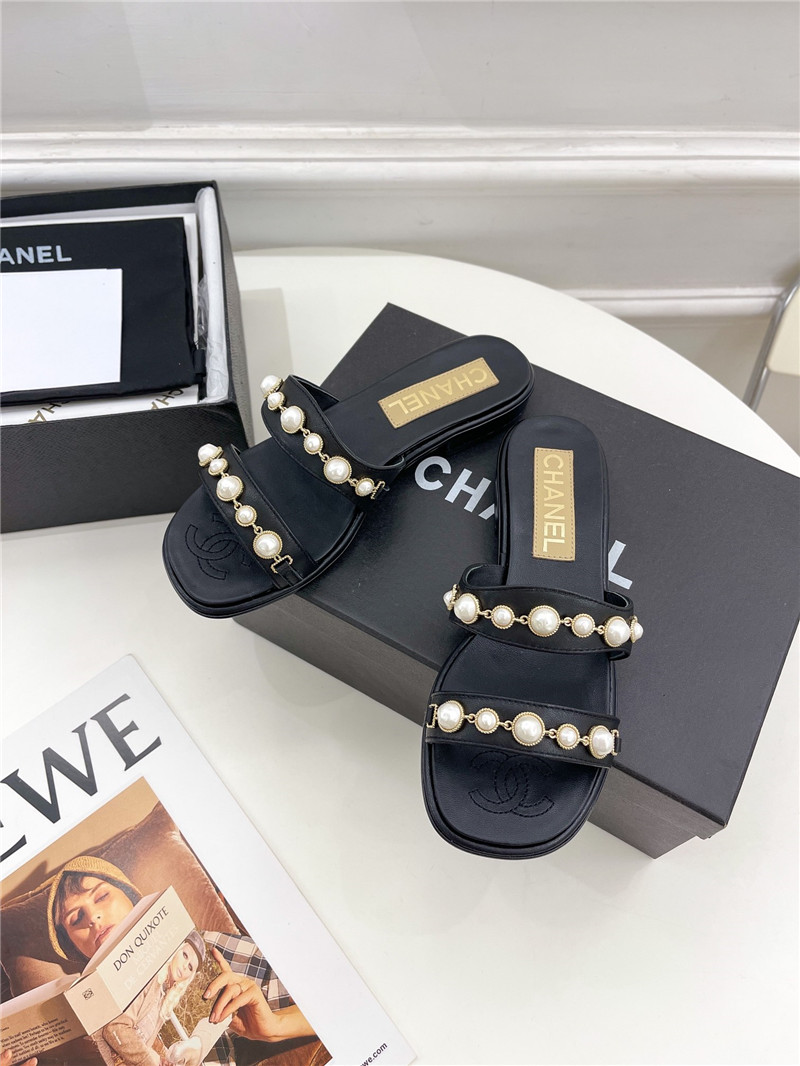 Best Replica Chanel counter catwalk pearl slippers - Colareps