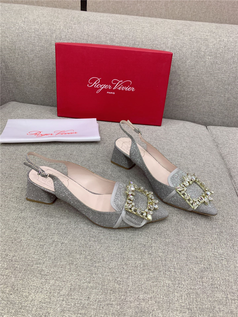 Best Replica Roger vivier classic diamond buckle silk high heel pumps - Colareps