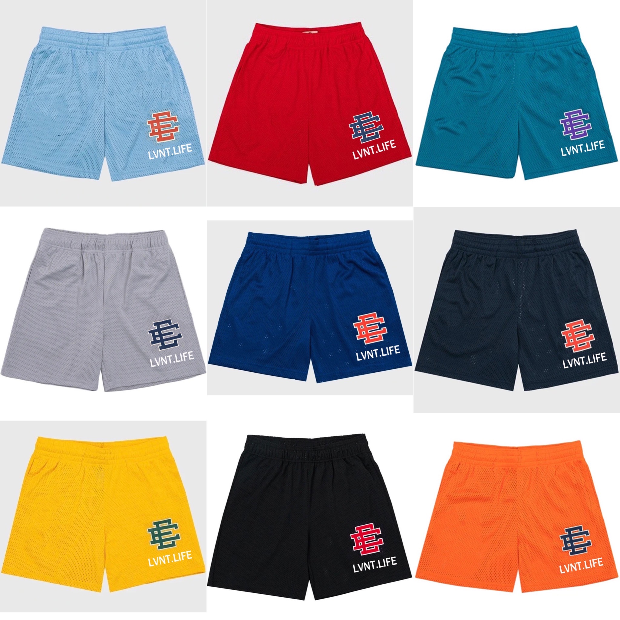 Best Replica Eric Emanuel LIFE logo mesh shorts - Colareps