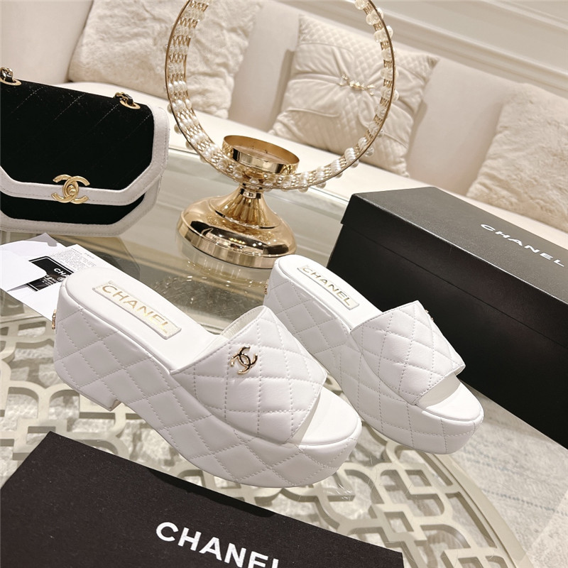 Best Replica chanel lozenge platform sandals and slippers - Colareps