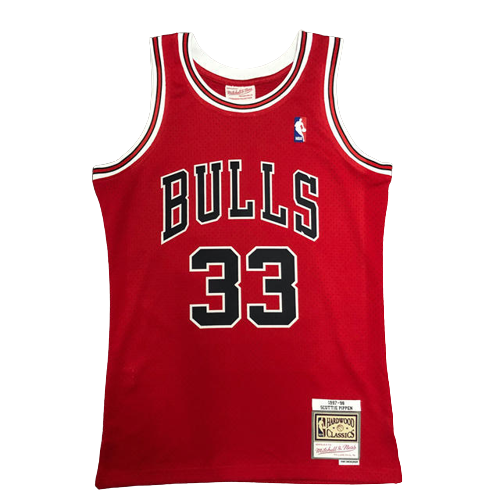 Best Replica SCOTTIE PIPPEN CHICAGO BULLS THROWBACK JERSEY (HEAT APPLIED) - Colareps