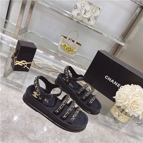 Best Replica chanel chain platform sandals - Colareps