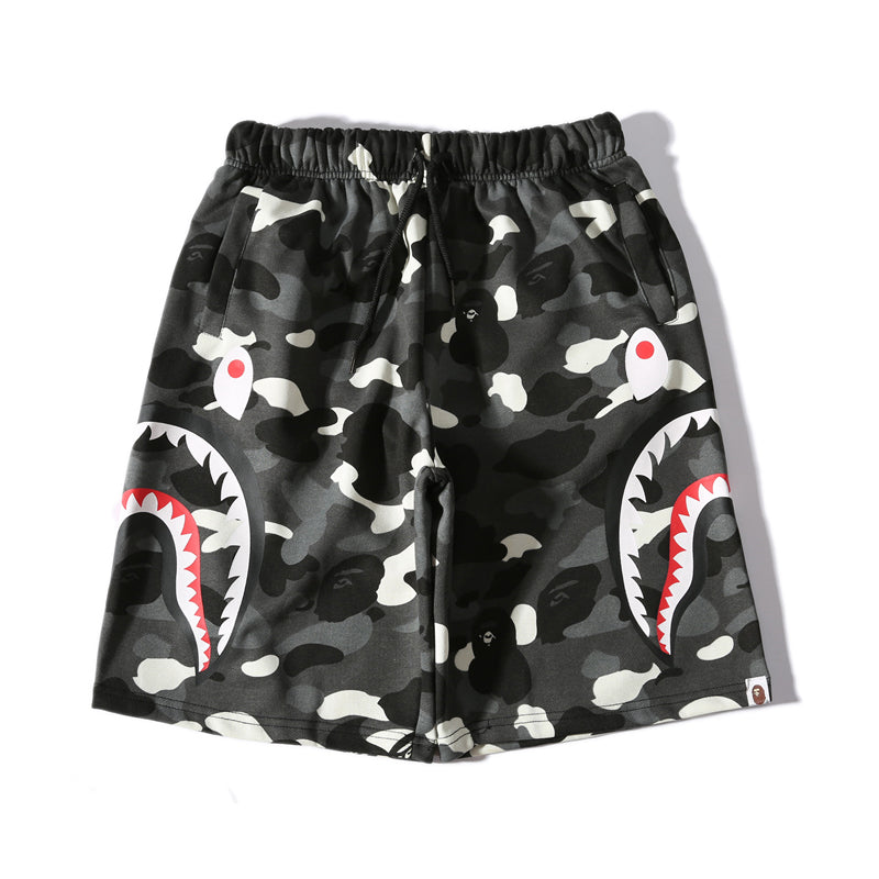 Best Replica BAPE APE Shorts Shark Camo Black White Pants HDCP8610 - Colareps