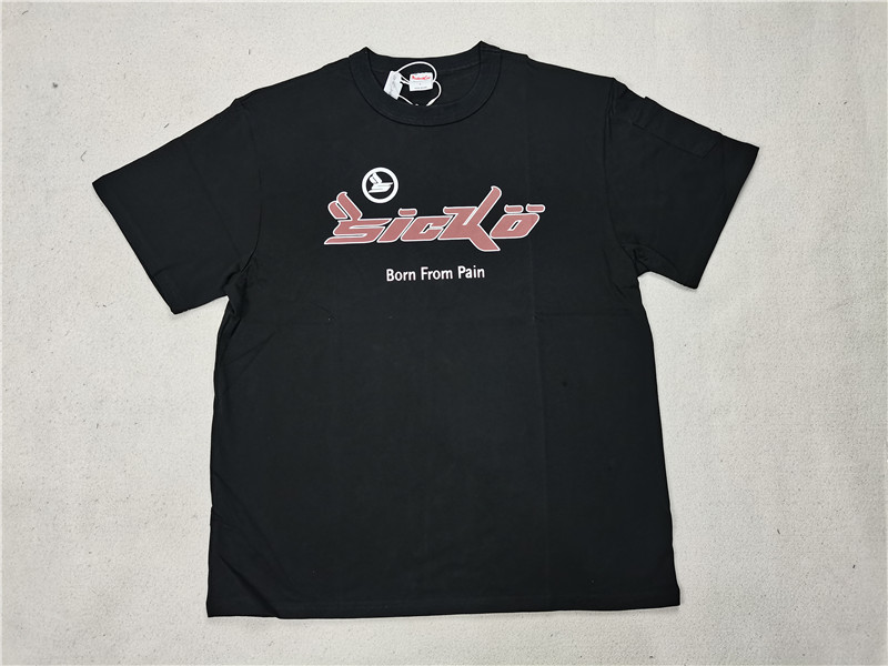 Best Replica 1:1 quality version Sicko.1993 letters logo black tee - - Colareps