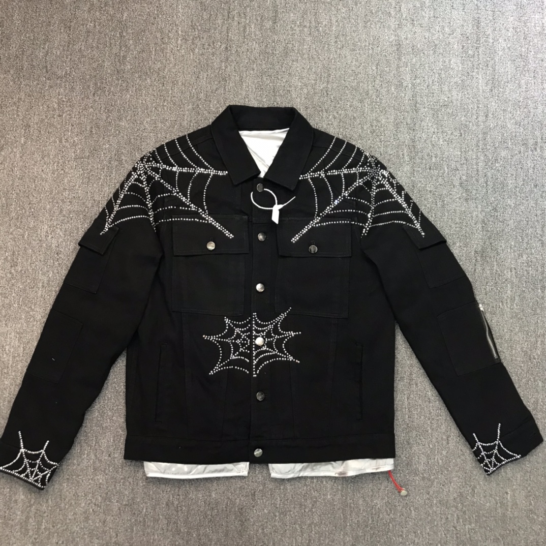 Best Replica Gold silk spider web cotton denim jacket 3 colors - Colareps