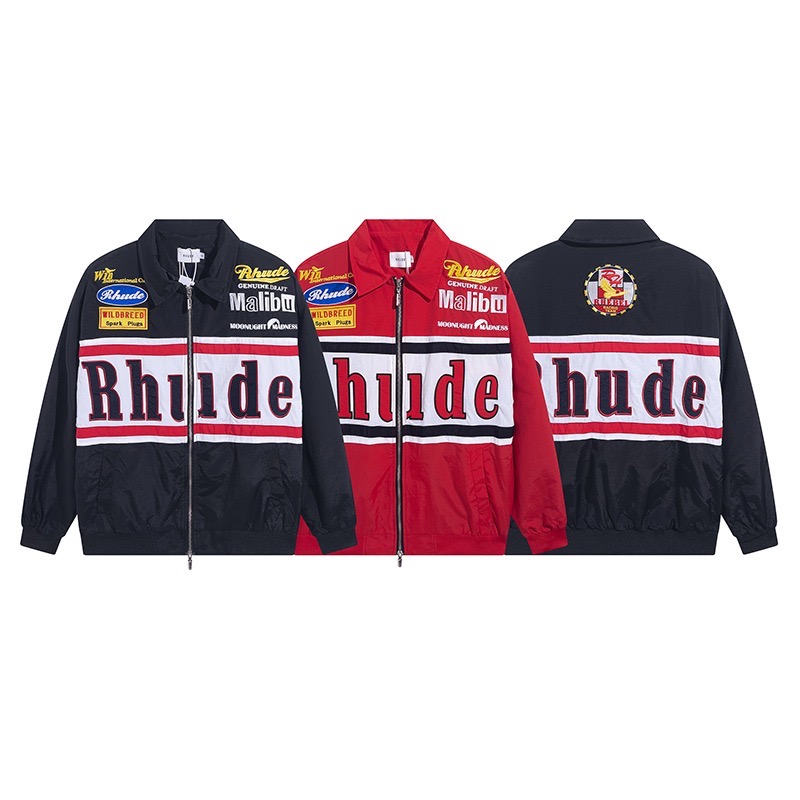 Best Replica Rhude Replica Racing style embroidered monogram jacket - Colareps