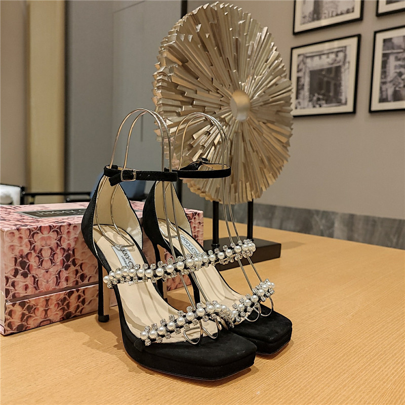 Best Replica jimmy choo high heel diamond chain sandals - Colareps