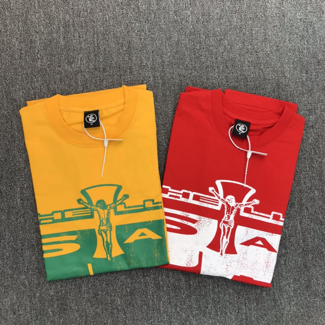 Best Replica 1:1 quality version Jesus cross back large letter print tee 2 colors - Colareps