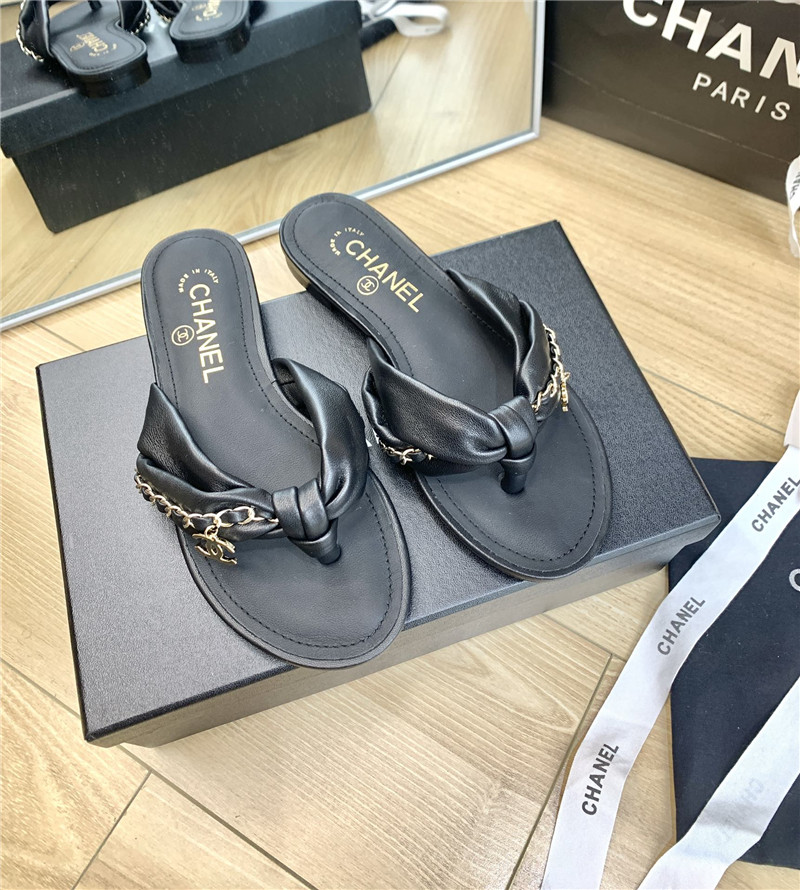 Best Replica chanel flat chain slippers - Colareps