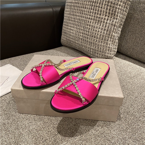 Best Replica jimmy choo rhinestone flat slippers - Colareps