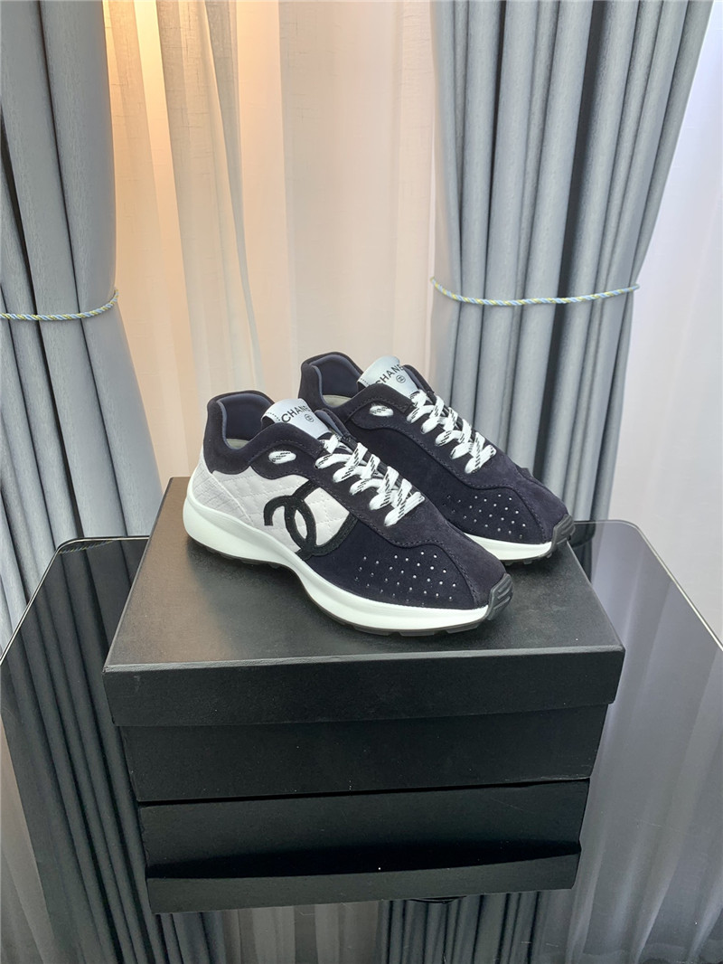 Best Replica chanel logo suede sneakers - Colareps