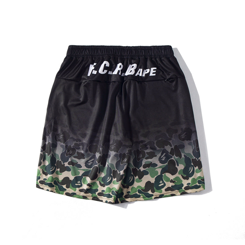 Best Replica BAPE x FCRB APE Shorts Camo Black White Pants HDCP8706 - Colareps
